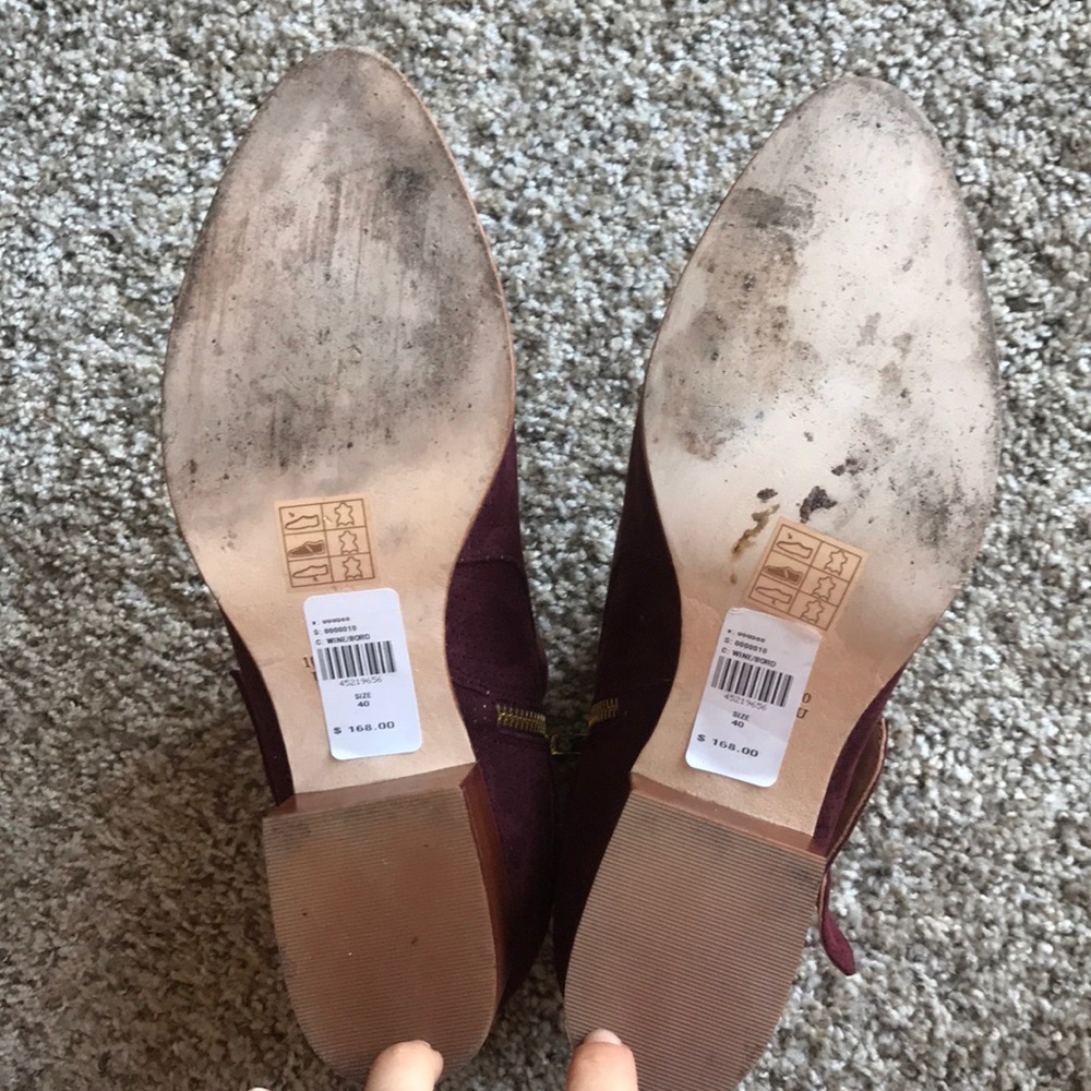 Anthropologie Wine Booties - Picture 3 of 5